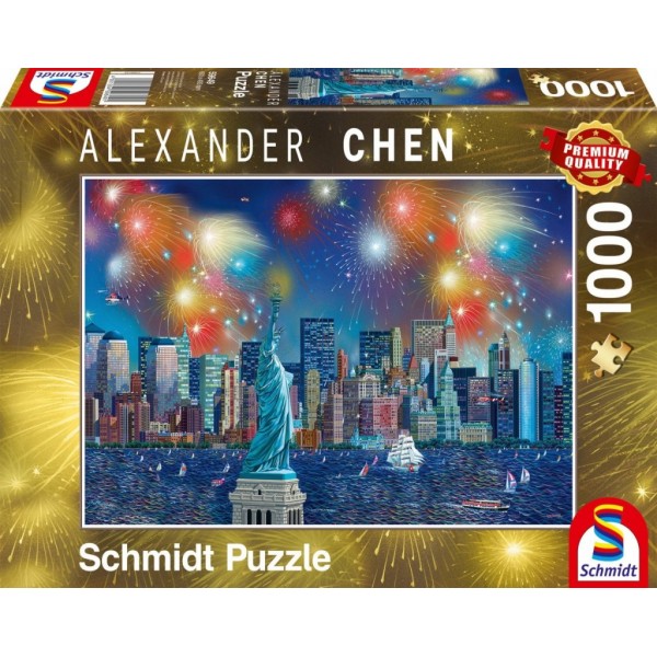 Fajerwerki nad Nowym Yorkiem, Alexander Chen (1000el.) - Sklep Art Puzzle
